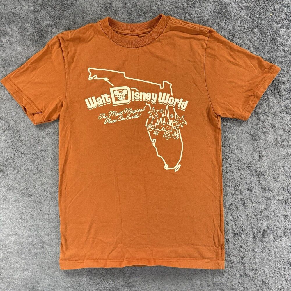 Disney‎ Parks WDW Most Magical Place On Earth Florida Orange T-shirt Adult XS